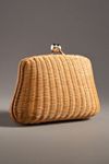 Serpui Blair Flamingo Wicker Clutch Bag