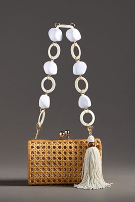 Serpui Lilith Wicker Clutch Shoulder Bag