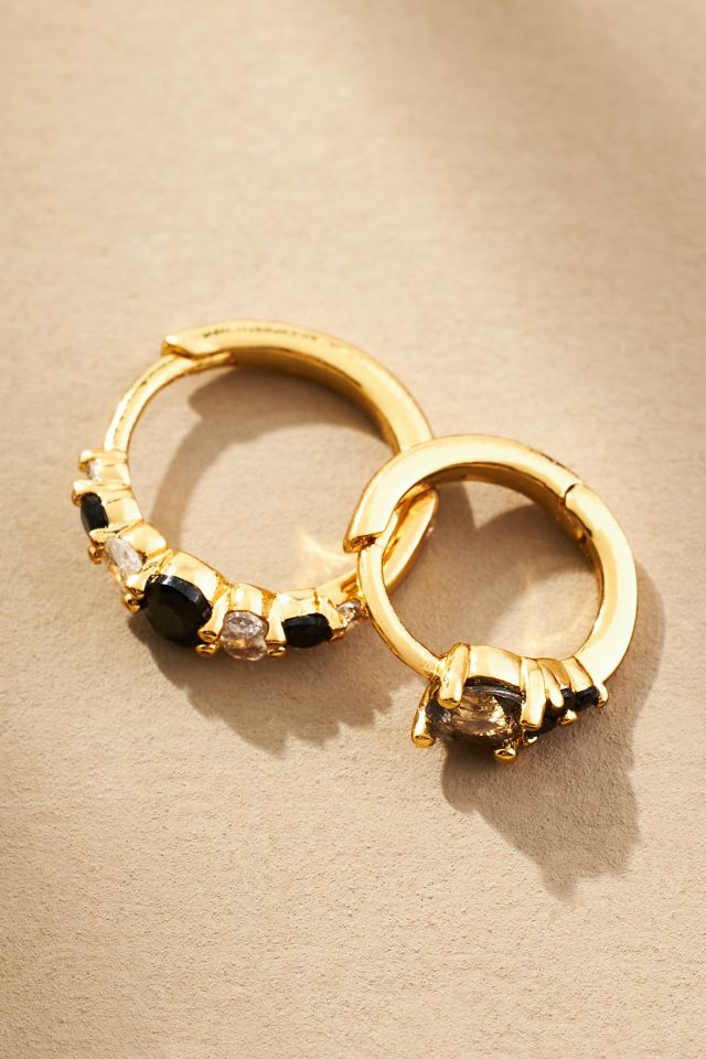 Stone Huggie Earrings, Set of 2 #1