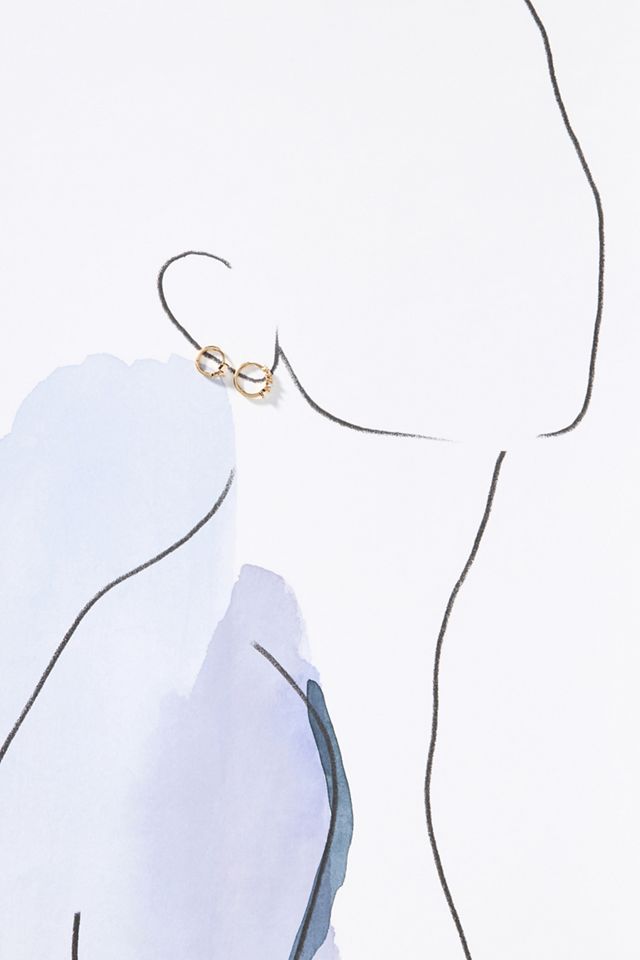 Triangle Stone Huggie Hoop Earrings, Set of 2 #2