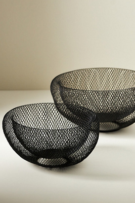 Anthropologie Mesh Bowls, Set Of 2 In Black