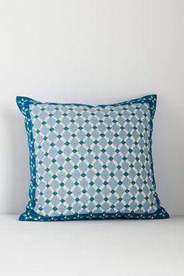 Freya Linen Embroidered Geometric Pillow