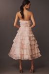 BHLDN Strapless Midi Ruffle Dress