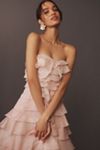 BHLDN Strapless Midi Ruffle Dress