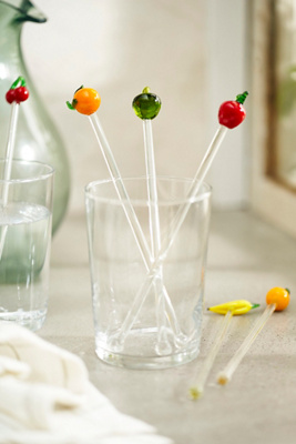 Fruit Cocktail Stirrers, Set of 6
