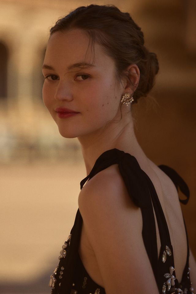 Mac Duggal Jewel-Encrusted Soft Tie Sleeveless Mini Dress #1