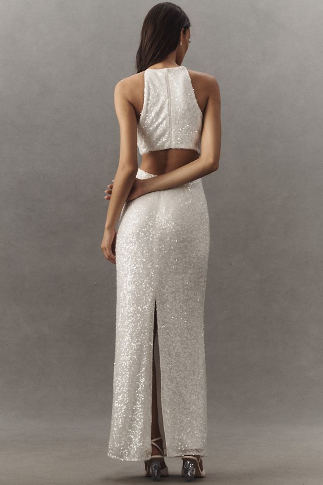 Sachin & Babi Morgan Halter Cut-Out Sequin Slim Maxi Dress #1