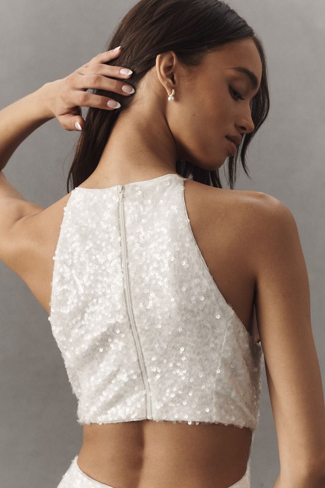 Sachin & Babi Morgan Halter Cut-Out Sequin Slim Maxi Dress #2
