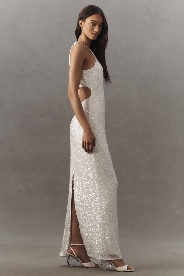 Sachin & Babi Morgan Halter Cut-Out Sequin Slim Maxi Dress #3