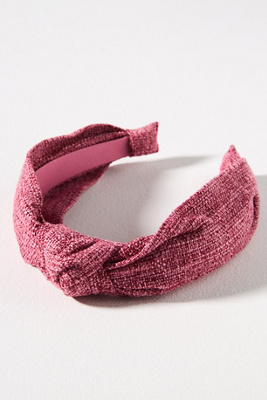 By Anthropologie Everly Denim Knot Headband In Pink