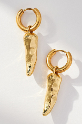 By Anthropologie Chili Huggie Earrings In Gold