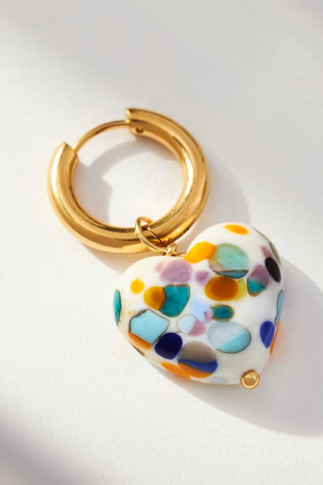 sandralexandra Heart Charm Huggie Hoop Earrings #1