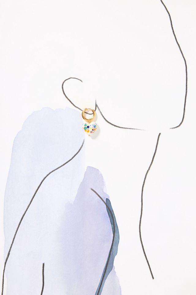 sandralexandra Heart Charm Huggie Hoop Earrings #2