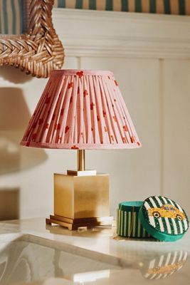 Pooky The Walter Cordless Rechargeable Metal Ruched Shade Table Lamp