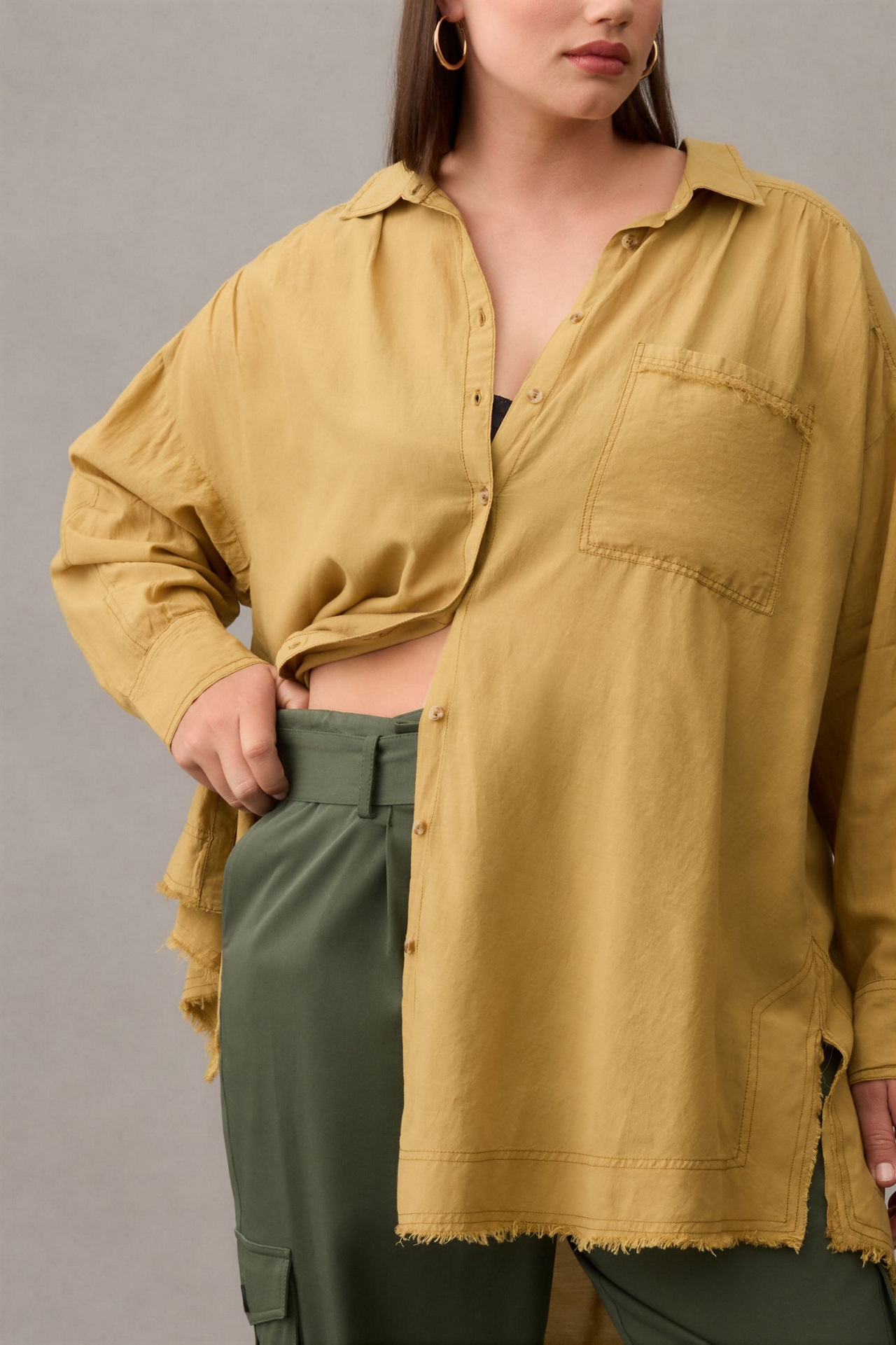 Pilcro Oversized Airy Buttondown Shirt
