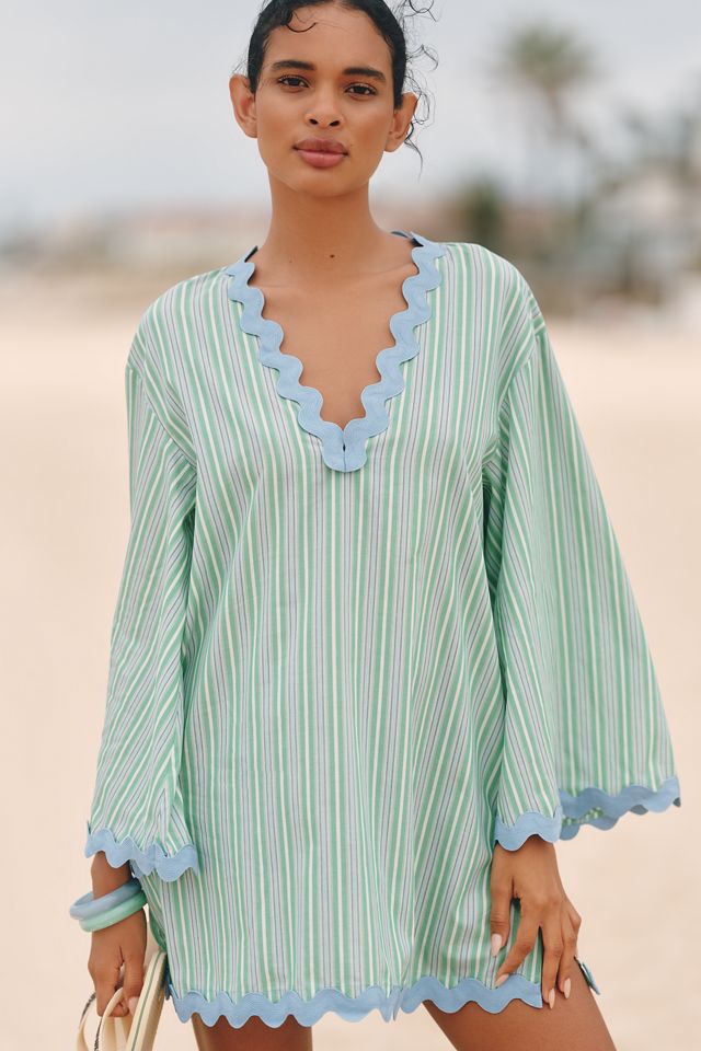 Flat White Striped Rickrack Tunic #1