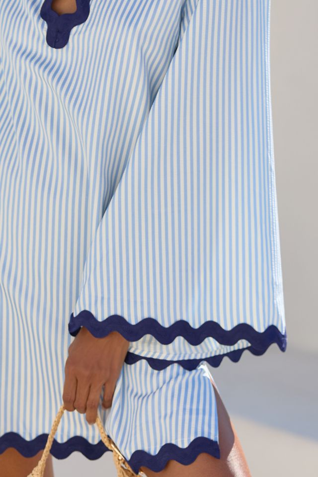 Flat White Striped Ric Rac Tunic | Anthropologie