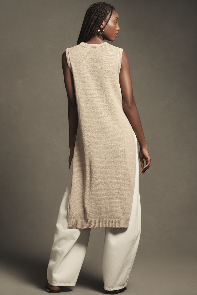 Flat White Side-Button Sweater Tank Tunic #2