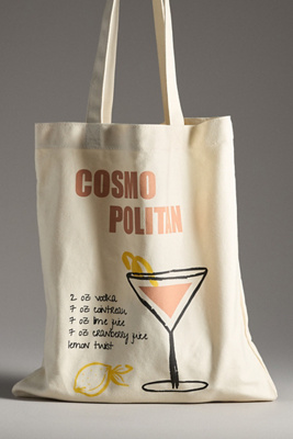 Anthropologie Cocktail Canvas Tote