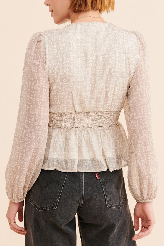 BTFL-Life Geometric Peplum Blouse #1