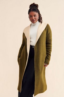 Theo & Spence Two Tone Hooded Cardigan
