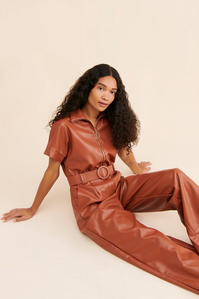 Hutch Vegan Leather Jumpsuit #3