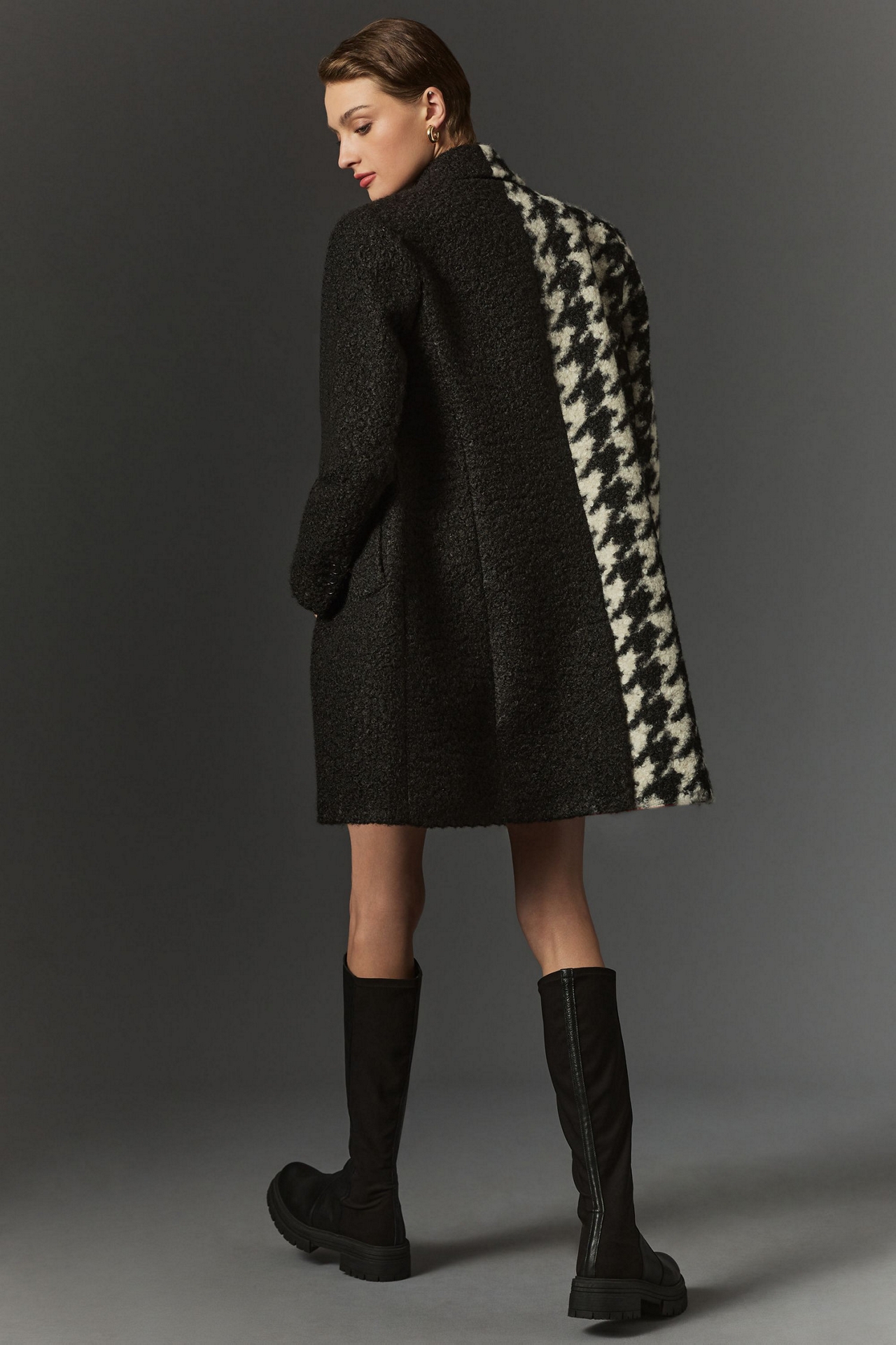 NVLT Colorblock Houndstooth Coat
