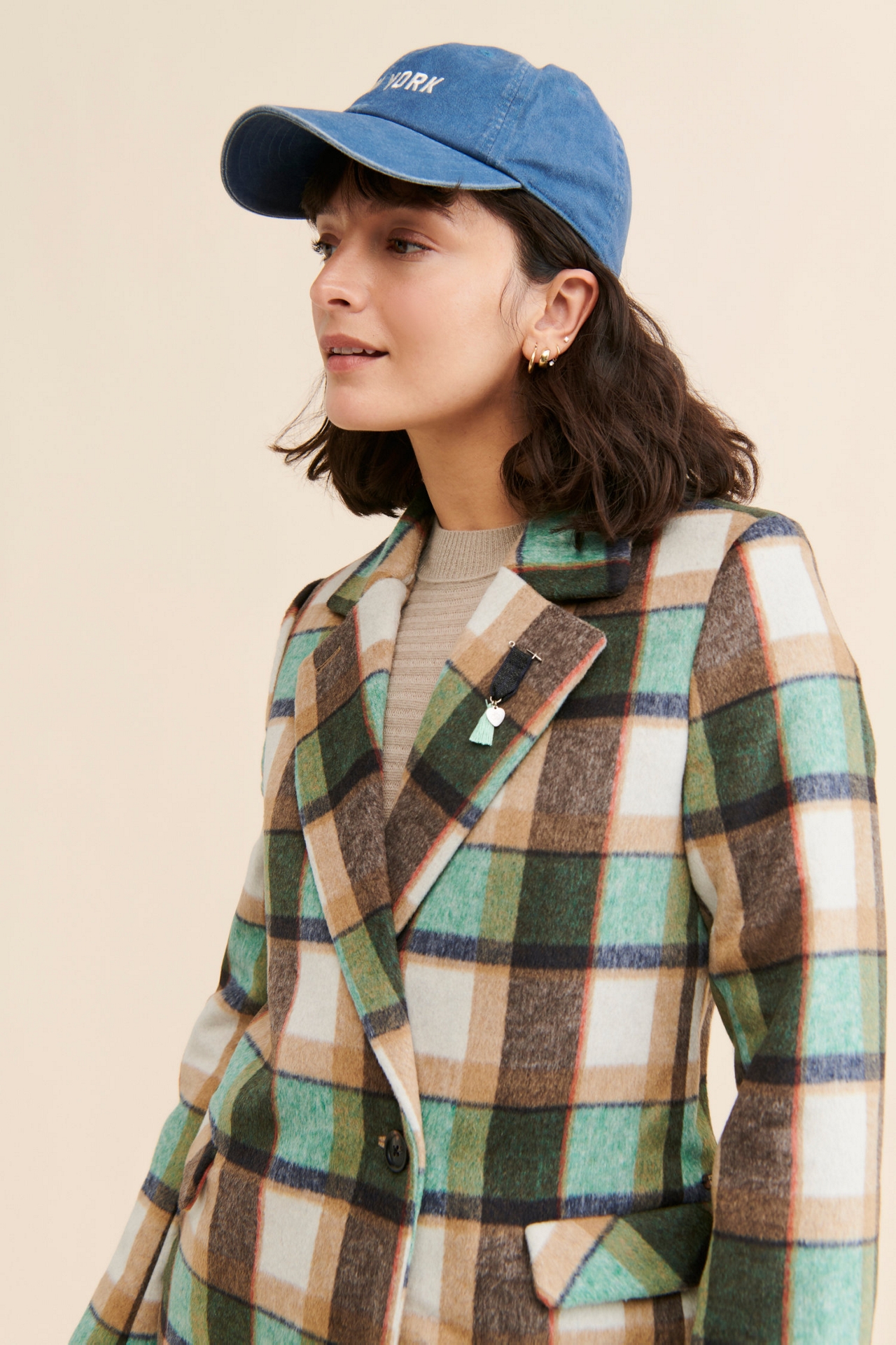 Scotch & Soda Single Breasted Plaid Coat