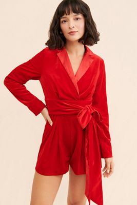 Ciebon Celine Belted Tuxedo Romper