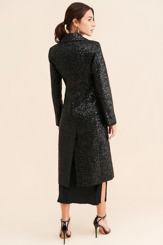 Avec Les Filles Sequin Embellished Overcoat #1
