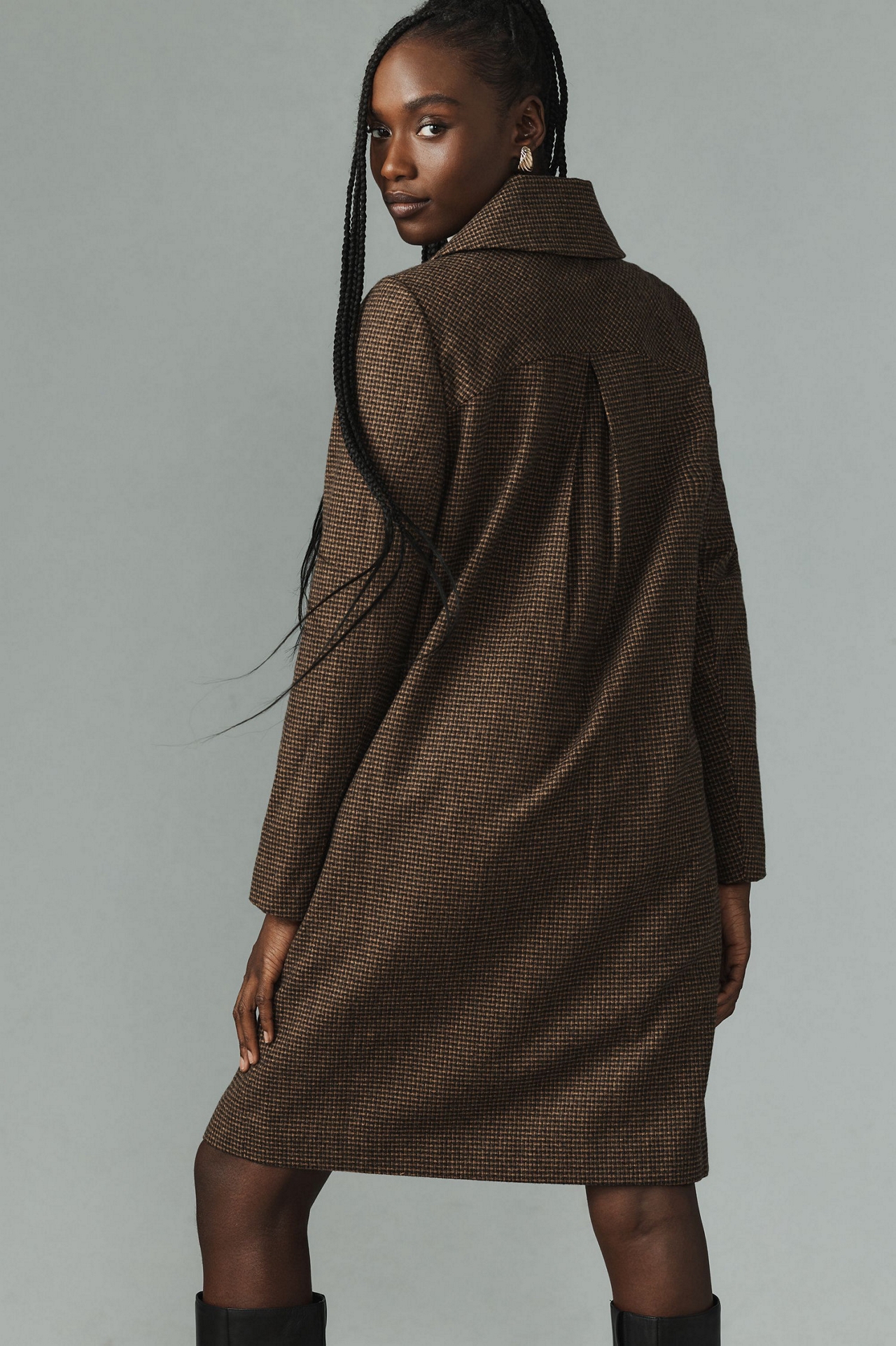 Maeve Double-Breasted Plaid Peacoat