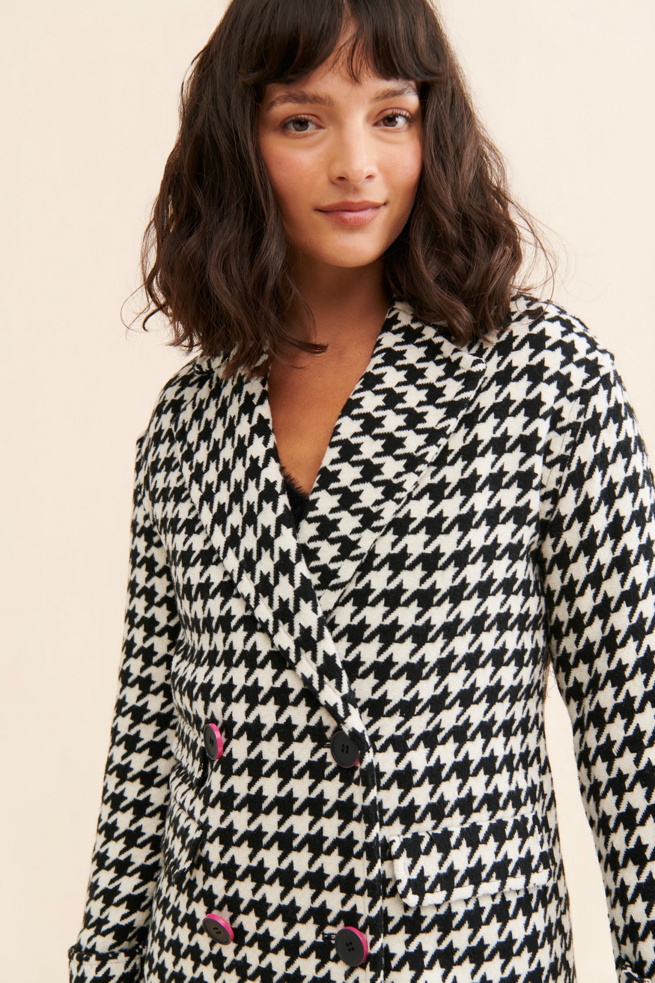 NVLT Houndstooth Double-Breasted Overcoat