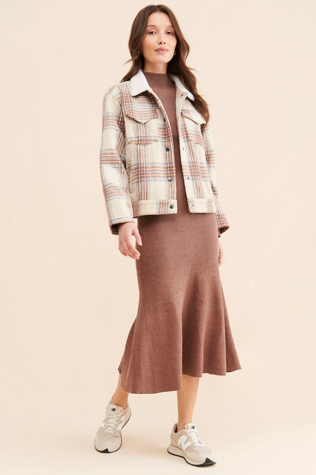 Vigoss Plaid Sherpa Shirt Jacket #3