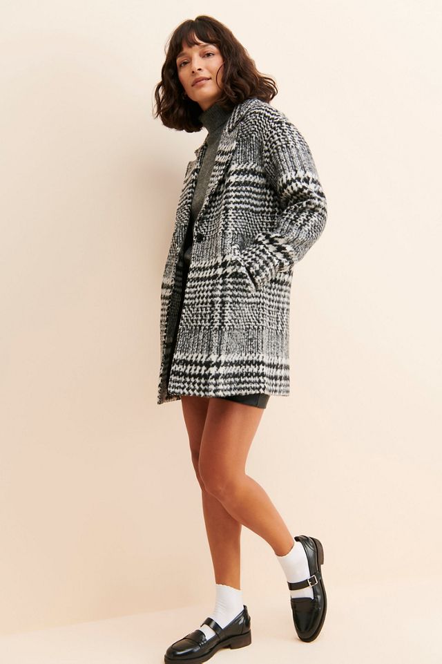 Greylin Brushed Houndstooth Overcoat #3