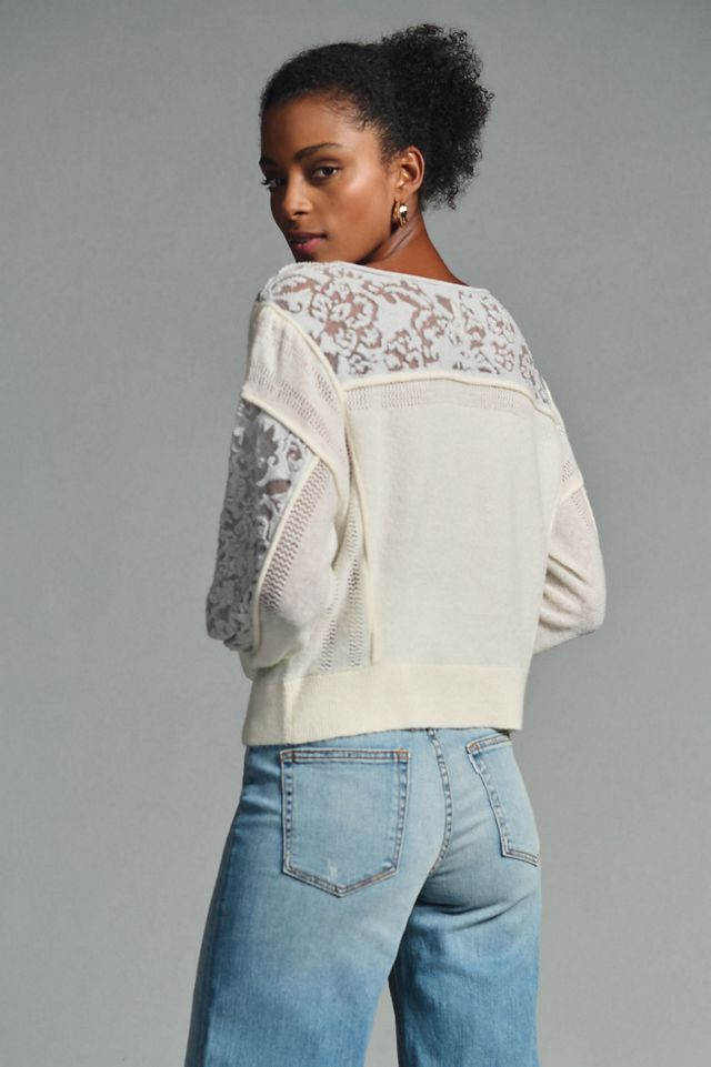 Sheer Balloon-Sleeve Sweater #1