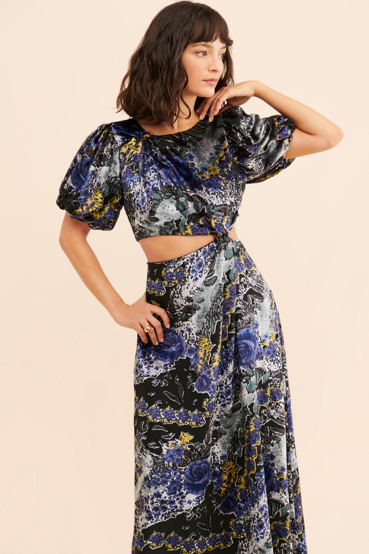 Let Me Be Burnout Velvet Cut Out Maxi Dress