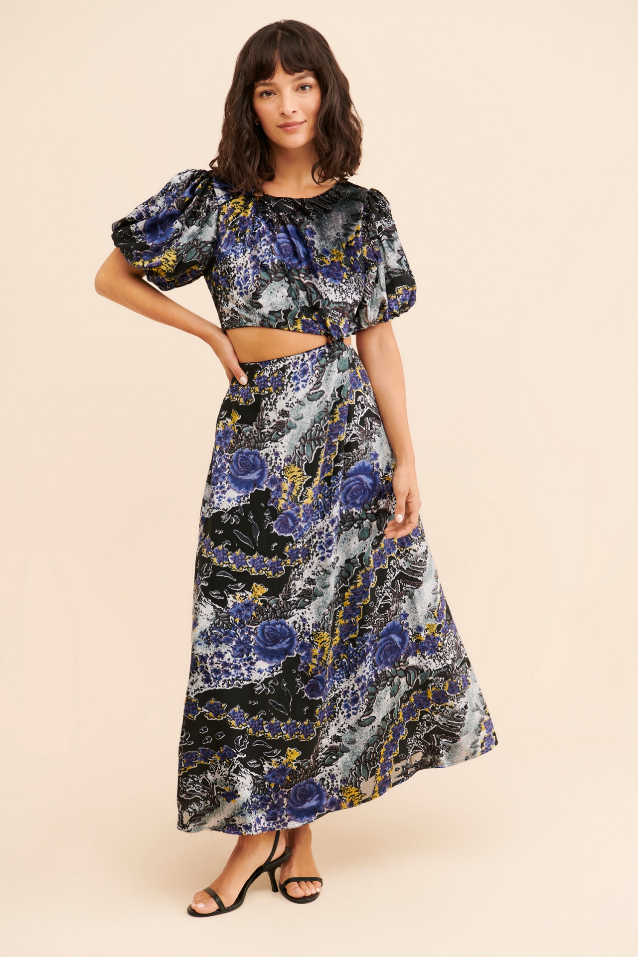 Let Me Be Burnout Velvet Cut Out Maxi Dress