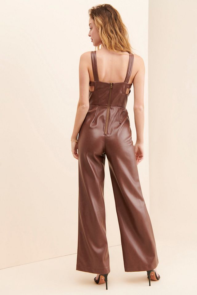 Bagatelle Vegan Leather Cutout Jumpsuit #1