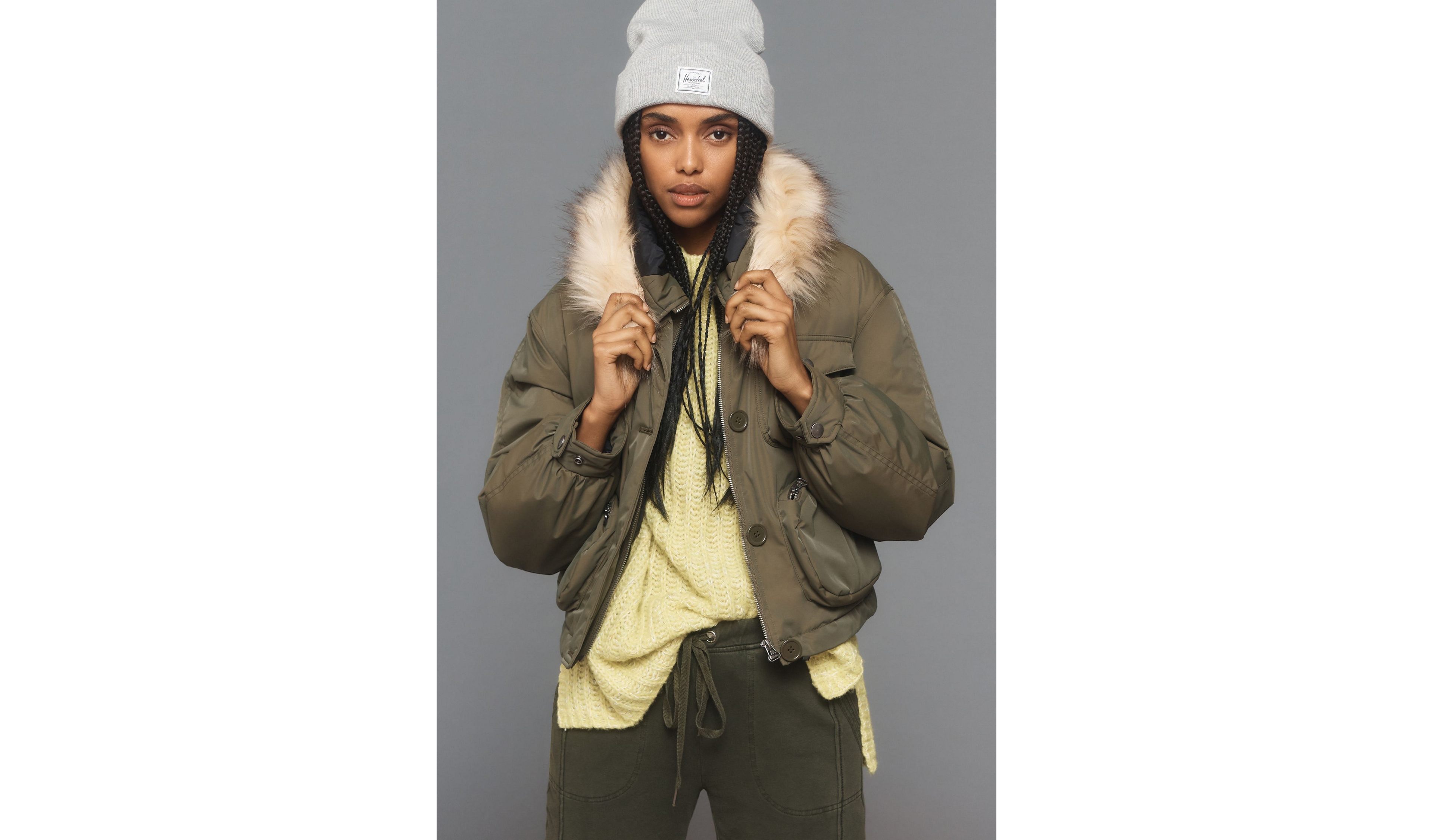 Cropped Hooded Puffer Coat