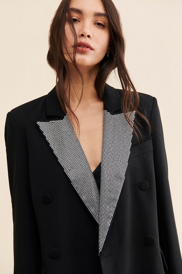 Avec Les Filles Rhinestone Tuxedo Blazer #2