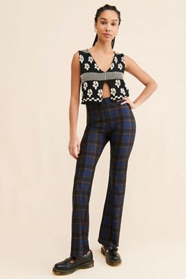 Good American Plaid High-Rise Pants
