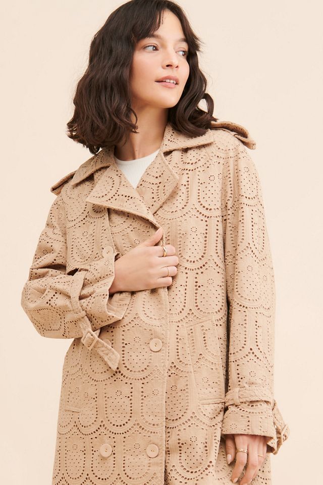 FARM Rio Pineapple Cotton Eyelet Trench Coat #2