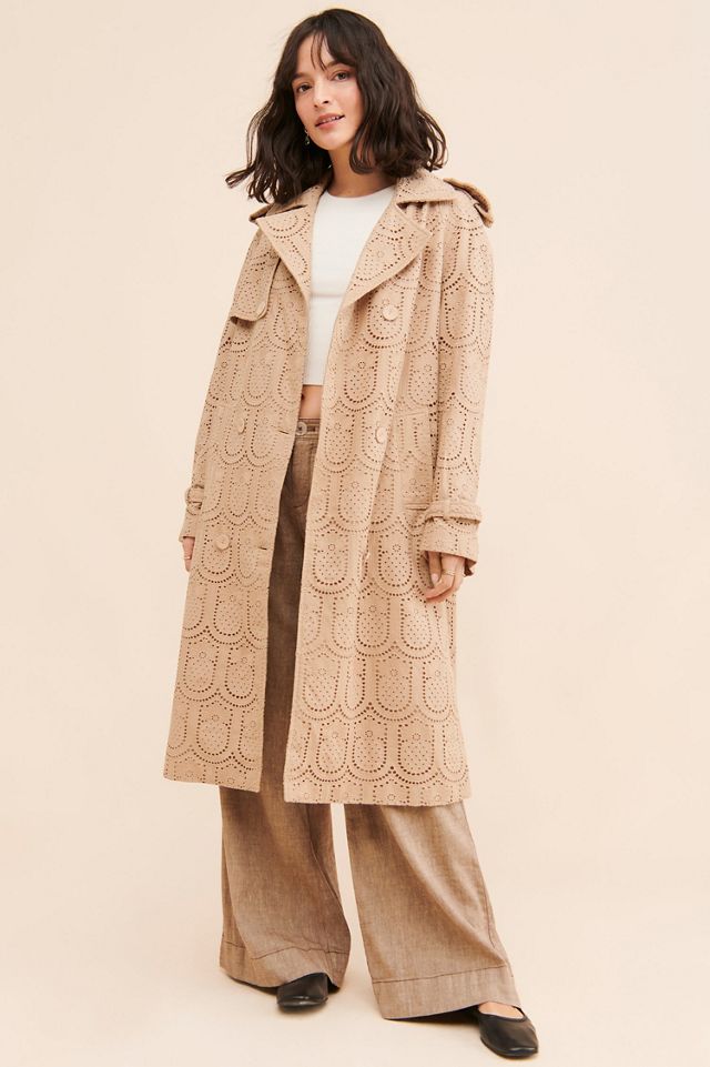 FARM Rio Pineapple Cotton Eyelet Trench Coat #3