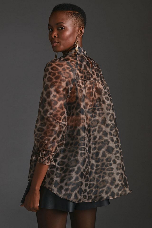 Daniel Rainn Leopard Sheer Blouse #1