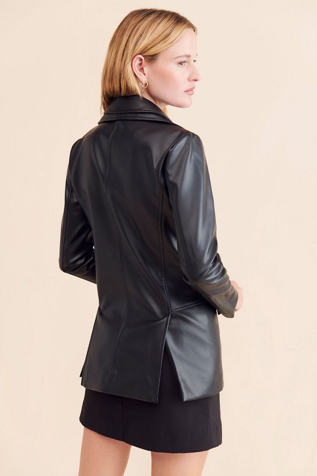 Hutch Layered Vegan Leather Blazer #1
