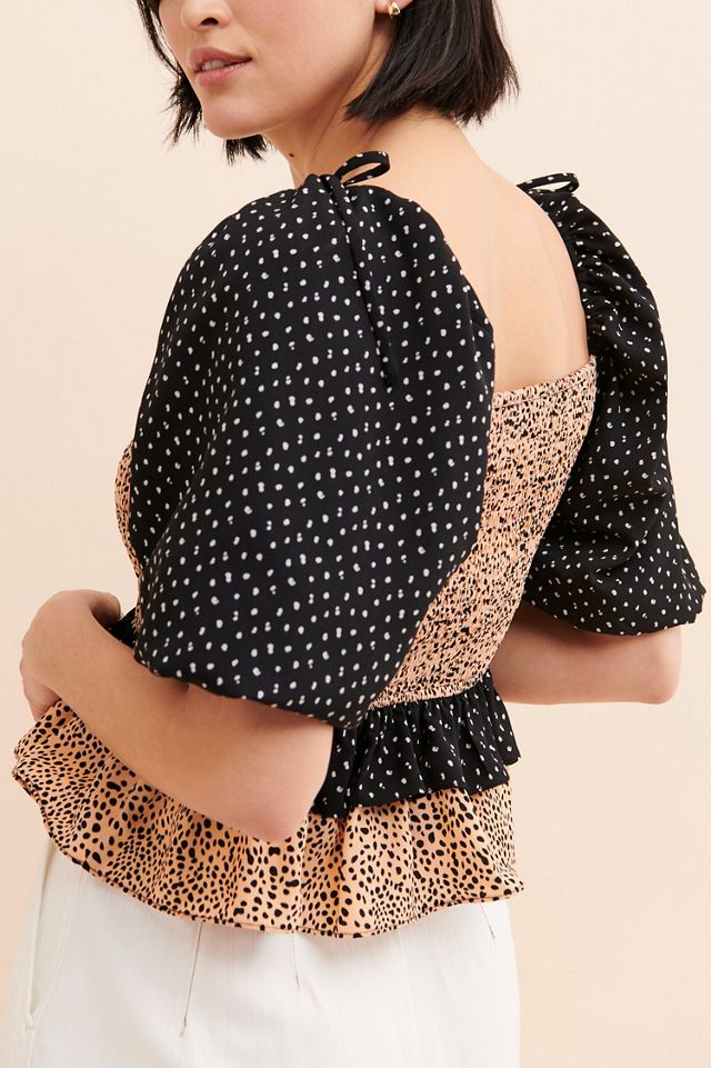 La Ven Speckled Print Blouse #1