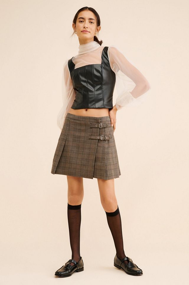 Sunday in Brooklyn Mixed Media Vegan Leather Top #3