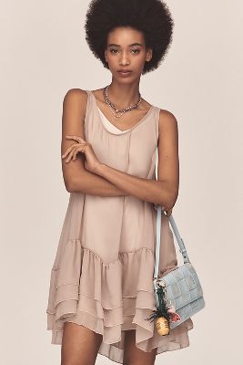 ANTHROPOLOGIE SHEER RUFFLE TUNIC 