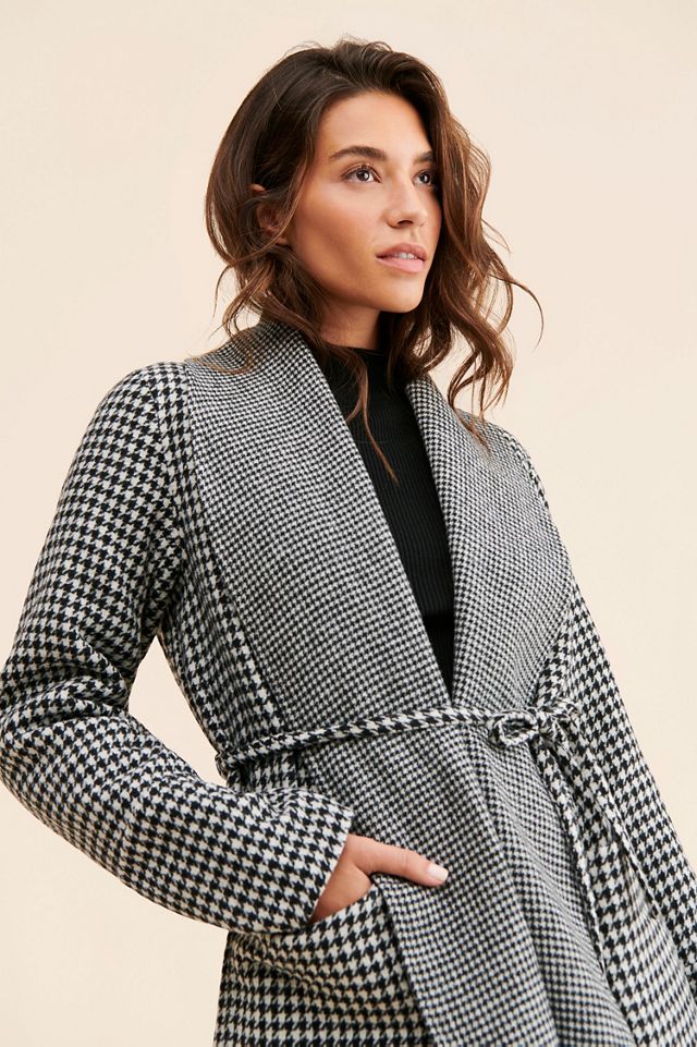 Bernardo Houndstooth Printed Overcoat #2