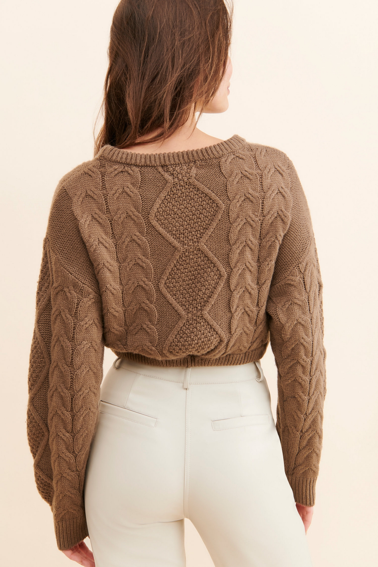 Vigoss Crop Cable Knit Sweater